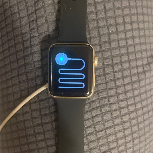 Smartwatch with Black Band and Gold Accents